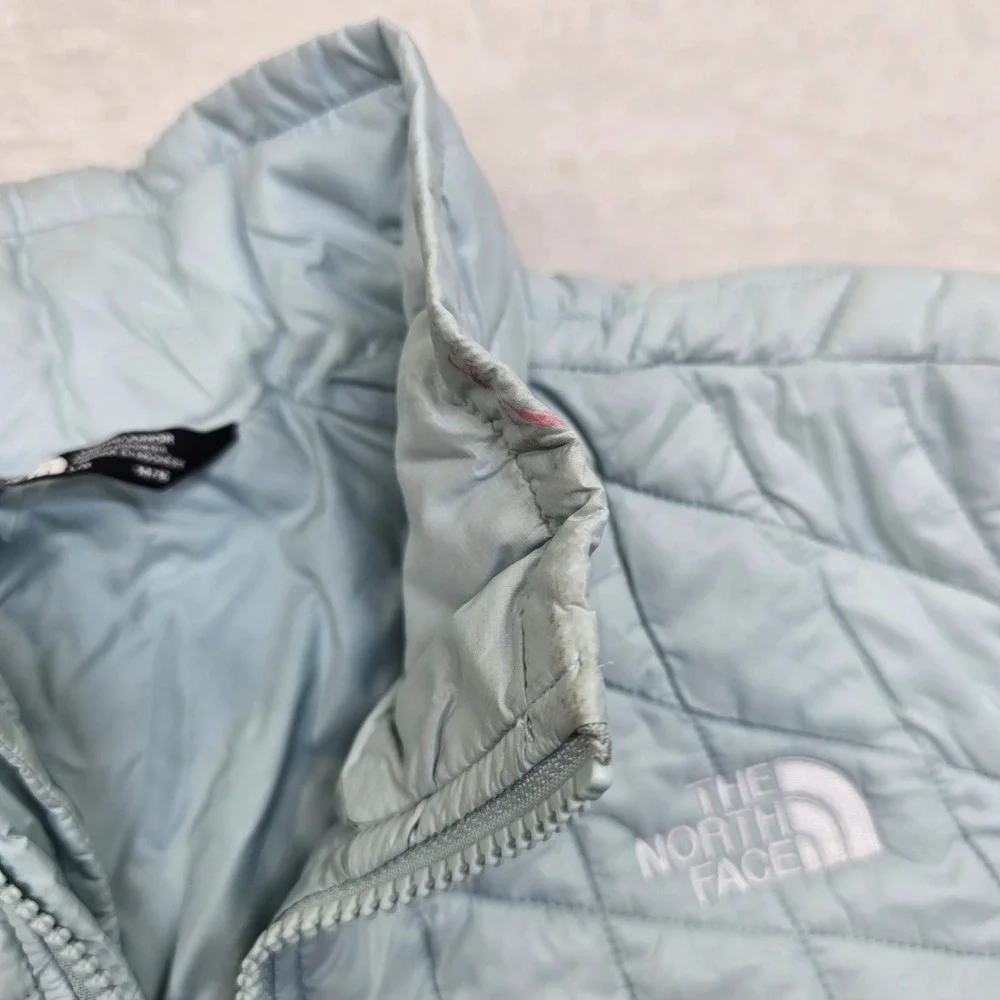 The North Face Quilted Jacket Youth Jr Large 14 16 Lt‎ Blue Insulated Primaloft